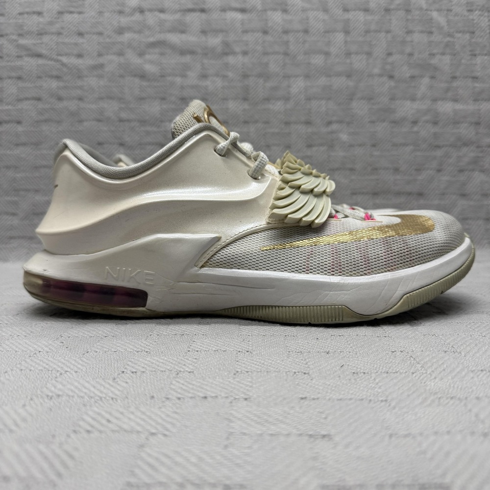 Nike KD 7 Aunt Pearl GS Kids Size 7y White 745407-176 Basketball